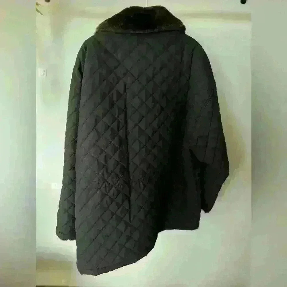Andrew Marc Quilted Jacket with Faux Fur Collar - Picture 2 of 4